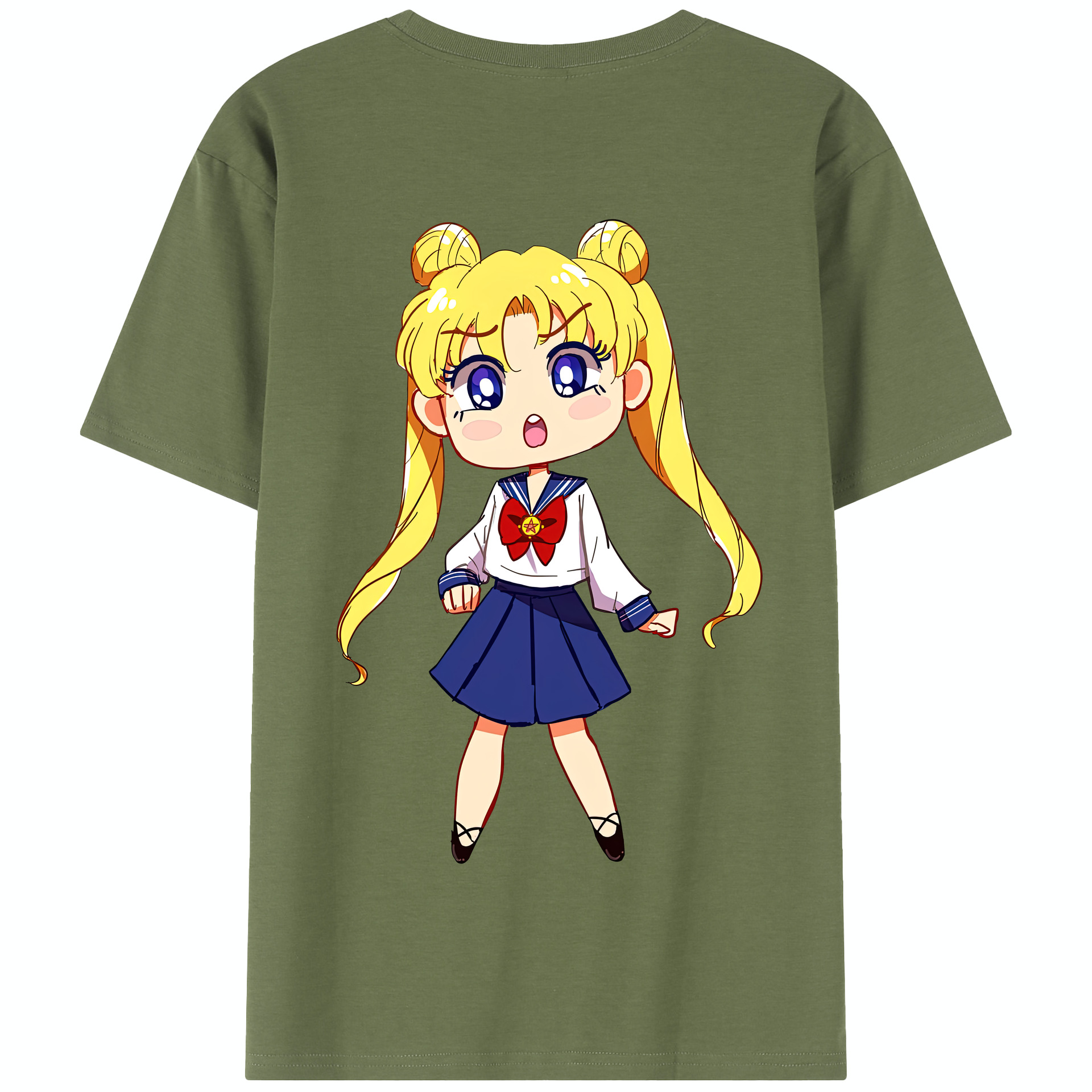 （画像用） 美少女戦士セーラームーン 愛野 美奈子 あいの みなこ Sailor Moon Aino Minako 綿100％半袖Tシャツ（背面プリント）